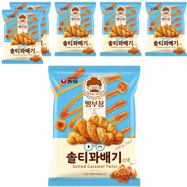빵부장 솔티꽈배기 스낵, 55g, 6개