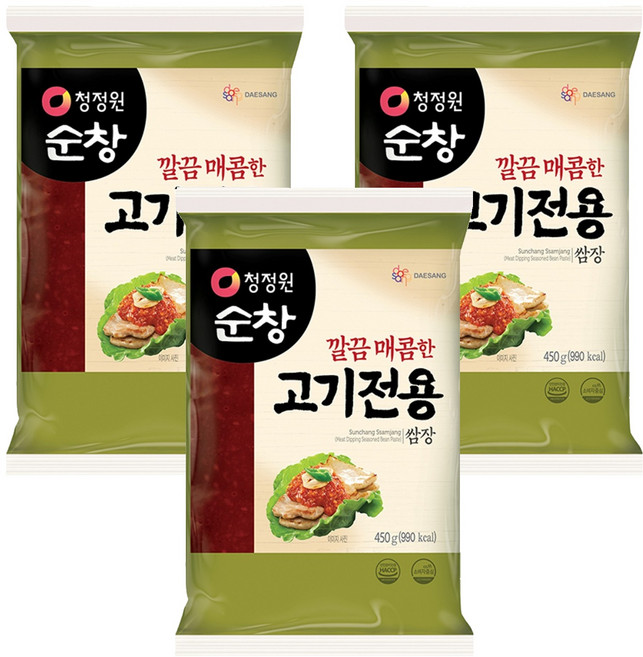 청정원순창 깔끔 매콤한 고기전용 쌈장, 450g, 3개