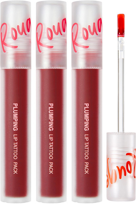 카트린 맥스클리닉 루즈스타 플럼핑 립 타투 팩, 클래식레드, 3개