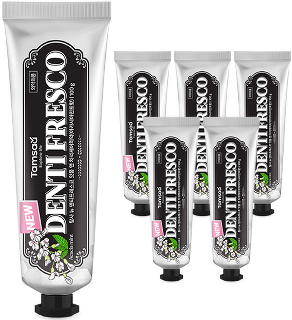 탐사 뉴 덴티프레스코 오리지널 민트향 잇몸 치석케어 치약, 100g, 6개