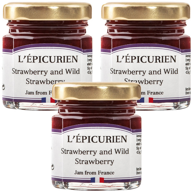 레피큐리앙 딸기 & 야생딸기 잼, 50g, 3개