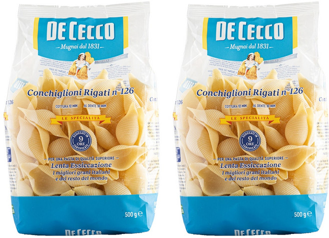 DE CECCO 得科 大貝殼麵, 500g, 2包