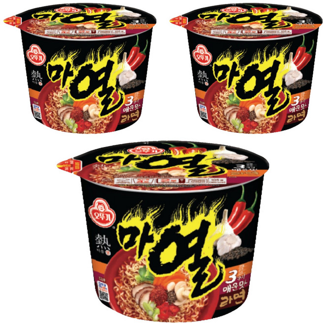 오뚜기 마열 라면 105g, 3개