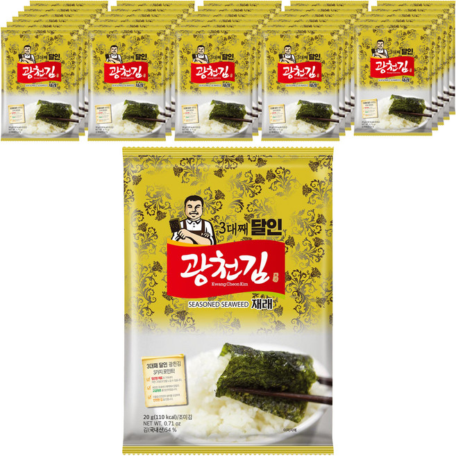 광천김 3대째 달인 재래 전장김, 20g, 30개