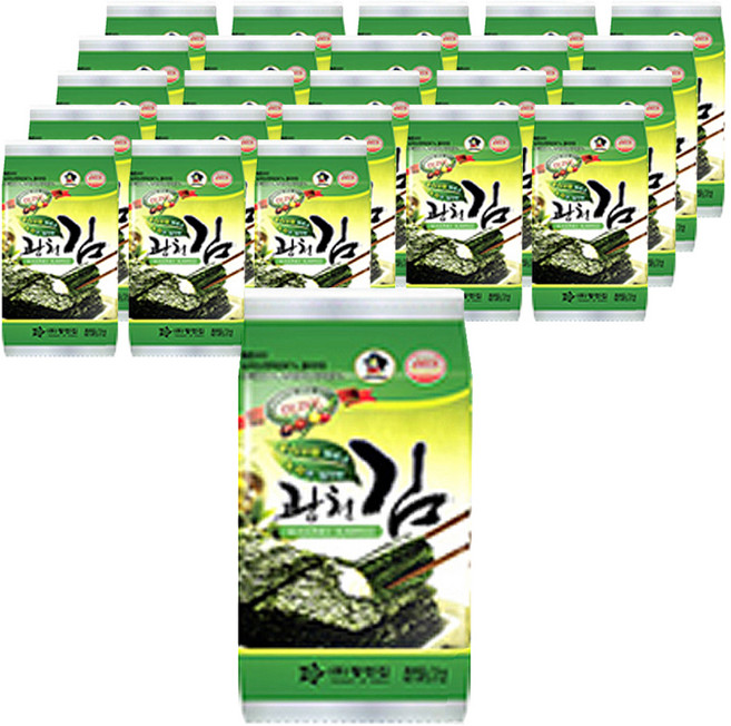 광천김 올리브유를 바르고 녹차가 첨가된 도시락김, 5g, 24개