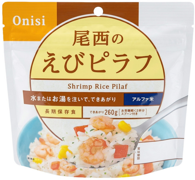 Onisi 尾西 沖泡即食飯 蝦仁風味, 100g, 1包