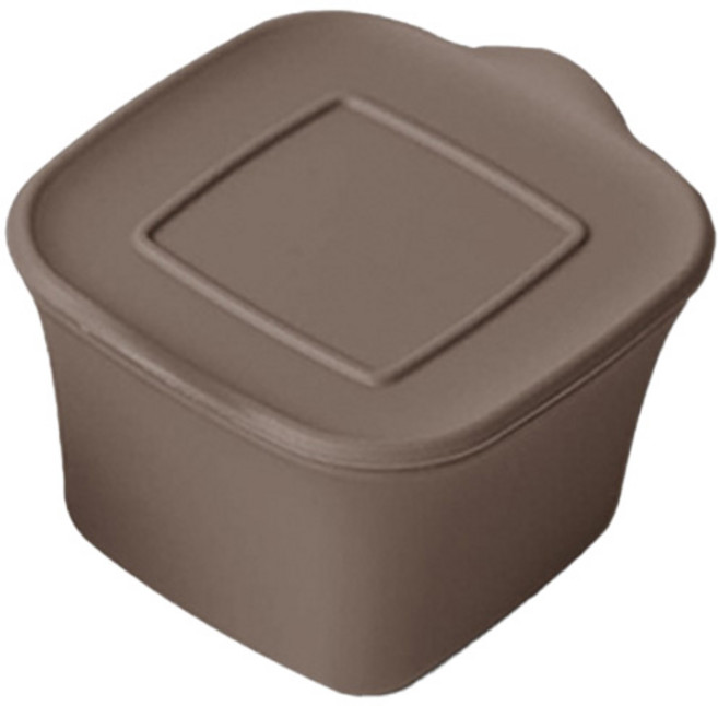 마미스테이블 냠냠 실리콘 밀폐용기, 베어브라운, 1개