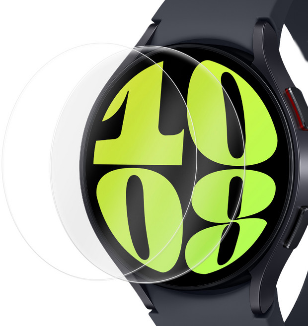 아이몰 갤럭시워치 풀커버 강화유리 고강도 액정보호필름 2매, 투명, 2개