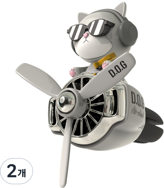 도그독 프로펠러 차량용 고양이 네오 송풍구 방향제 본품 + 리필 2p, 2개, 로즈
