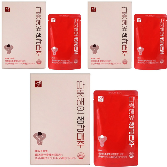 맑은농장 따뜻해요 생강대추차, 80ml, 30개