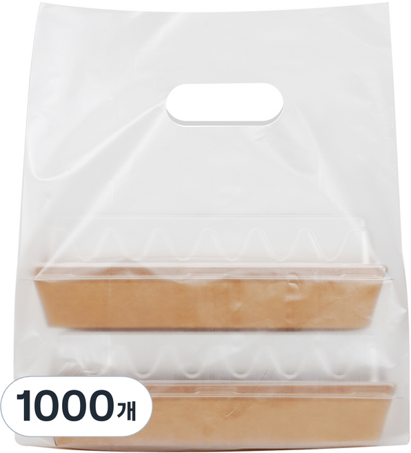 코멧 다용도 무지 HDPE 비닐 쇼핑백 소형, 반투명, 1000개