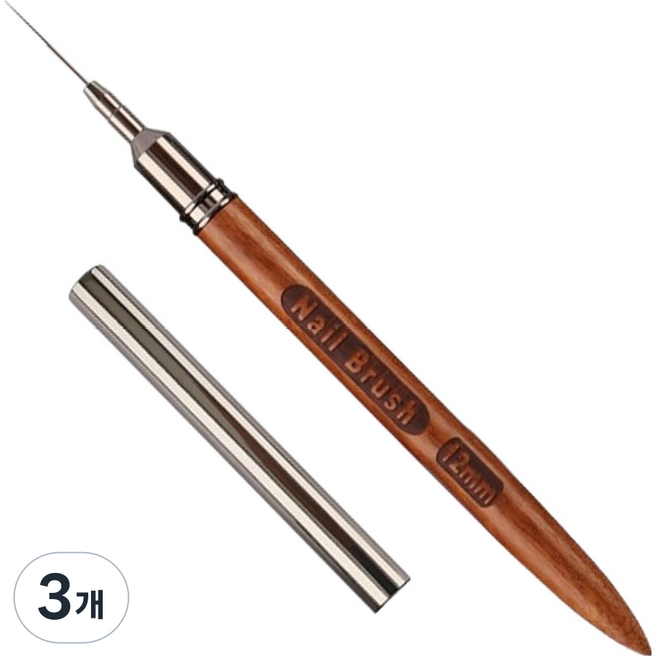 퍼니네일 라인 브러쉬 KN-B3097, 3개, 혼합색상