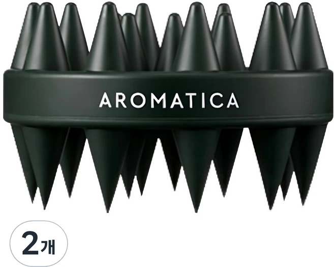 아로마티카 듀얼 스칼프 샴푸 브러쉬, 검정, 2개 - 쿠팡
