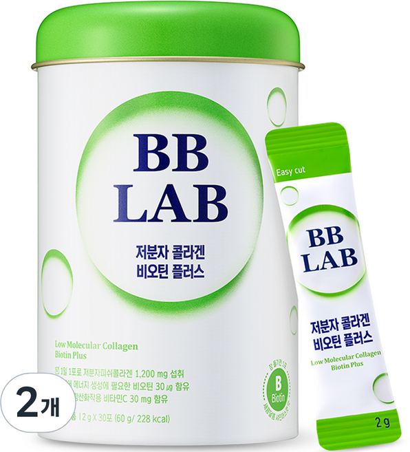 BB LAB 科研 生物素低分子魚膠原蛋白粉 麝香葡萄風味, 30條, 2罐