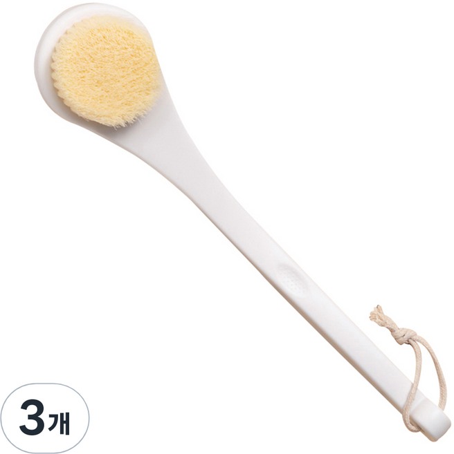 놀자리빙 프리미엄 샤워 바디브러쉬, 화이트, 3개