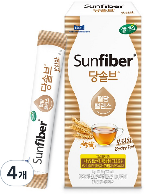 Selex Sunfiber瓜爾豆膠&大麥茶沖泡粉 10條入, 50g, 4個