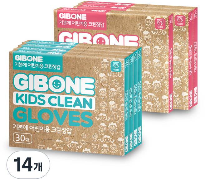 GIBONE 兒童衛生手套 隨機出貨, 14個, 30入