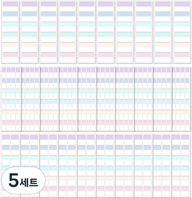 오피스연 포카 인덱스 스티커 연한파스텔 420p 세트, 5세트
