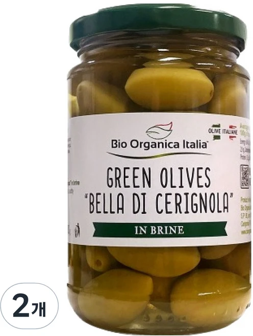 비오오가니카 유기농 체리뇰라 그린 올리브, 280g, 2개 - 쿠팡