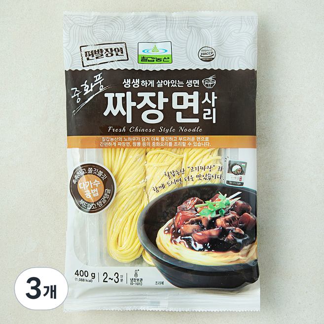 칠갑농산 짜장면 사리, 400g, 3개