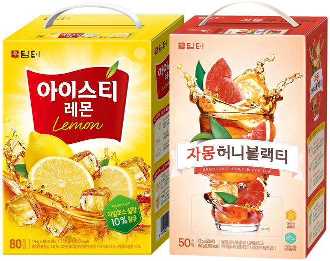 담터 아이스티 레몬14g 80p + 자몽 허니 블랙티 13g 50p, 1세트