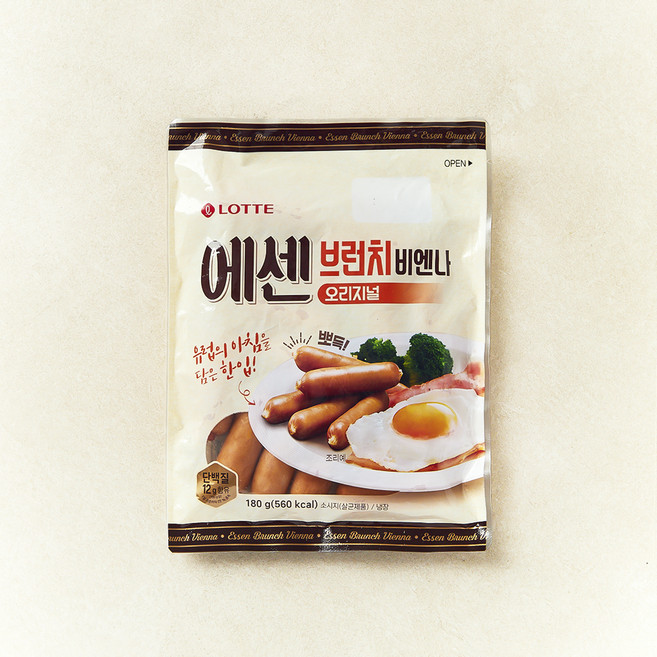롯데햄 에센 브런치 비엔나 오리지널, 180g, 1개
