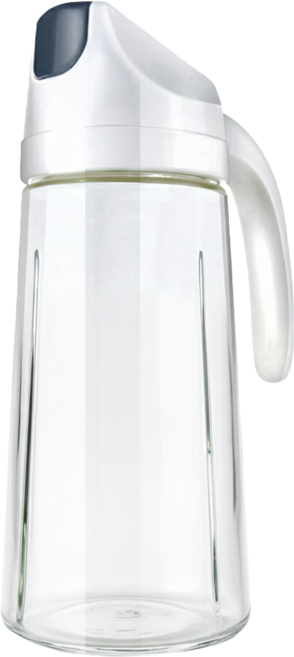 GOZENBO 御膳坊 健康煮系列 自動開蓋玻璃油壺, 白, 630ml, 1個