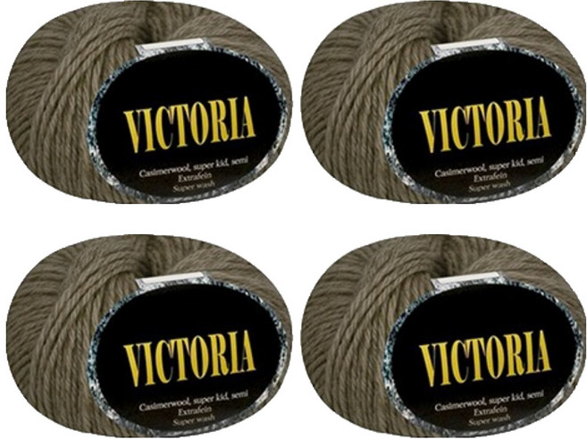 yarna 빅토리아 뜨개실, 821 매트브라운, 4개