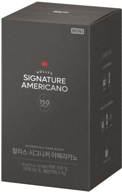 할리스 시그니처 아메리카노 미니 다크 원두커피믹스, 900mg, 150개입, 1개