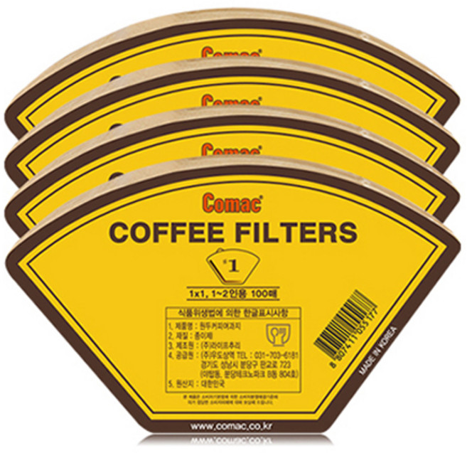 코맥 커피여과지 1Y 1~2인용, 400개입, 1개