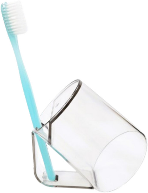 쏠트홍 거꾸로 물빠짐 양치컵 칫솔 거치대, 투명, 1개