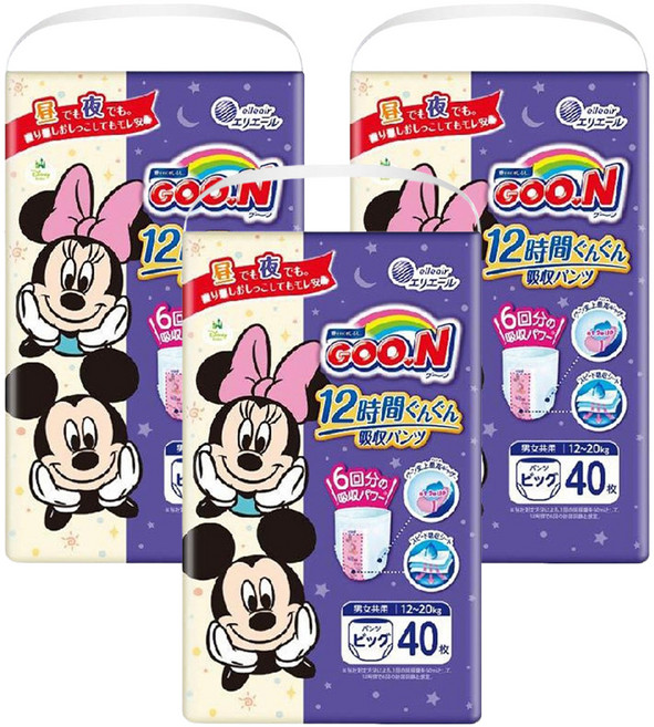 GOO.N 大王 12小時超吸收紙尿褲/尿布 12~20kg, XL, 120片