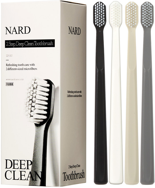 나드 2단계 미세모 딥클린 칫솔, 12개입, 1개