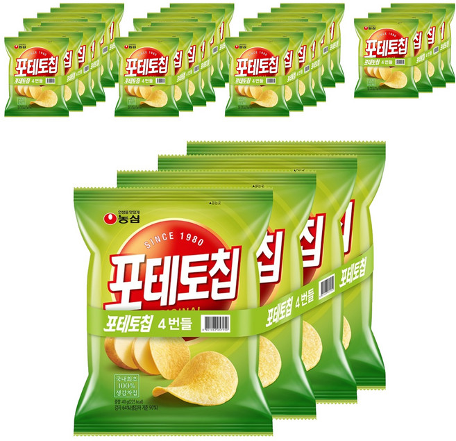 농심 포테토칩 오리지널, 40g, 32개