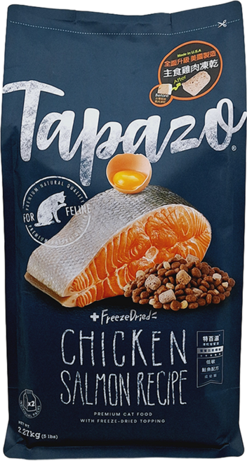 Tapazo 成幼貓用 凍乾雙饗宴 低敏配方乾糧, 鮭魚, 2.27kg, 1袋