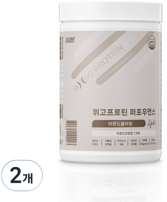 CALOBYE WEGO蛋白質Performance植物性蛋白質奶昔 輕量 杏花, 2個, 504g