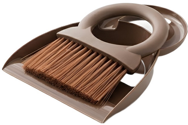 살림여왕 다용도 미니 빗자루 라운드 세트, 브라운, 1세트