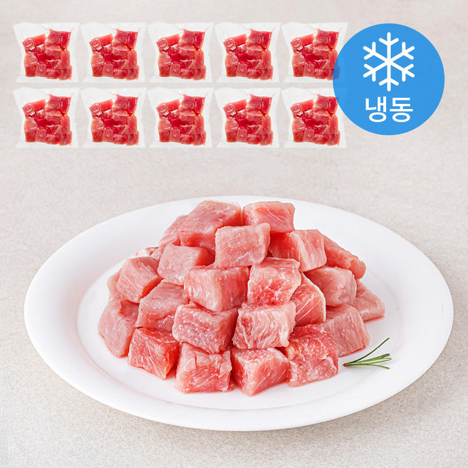 근육꼬기 돈등심 큐브 칼집 (냉동), 10개, 150g