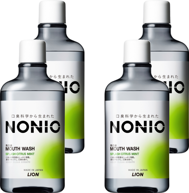 LION 獅王 NONIO 台灣公司貨 終結口氣漱口水 澄橘薄荷, 600ml, 4瓶
