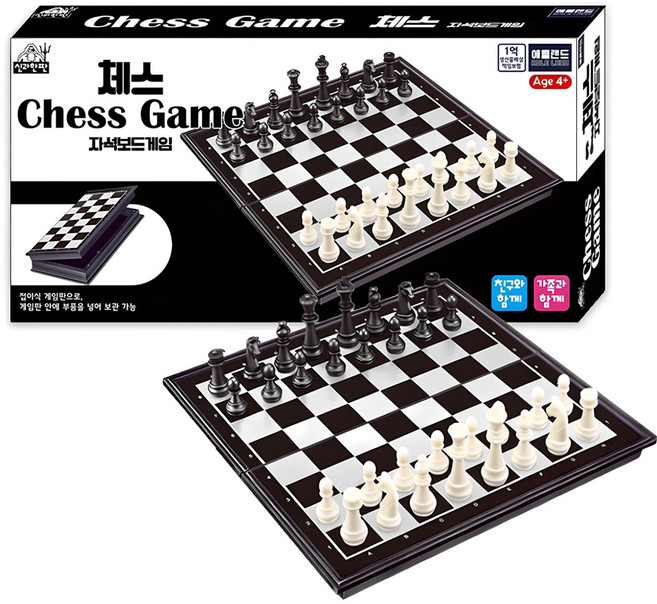 애들랜드 체스 자석보드게임, 혼합색상, 1개