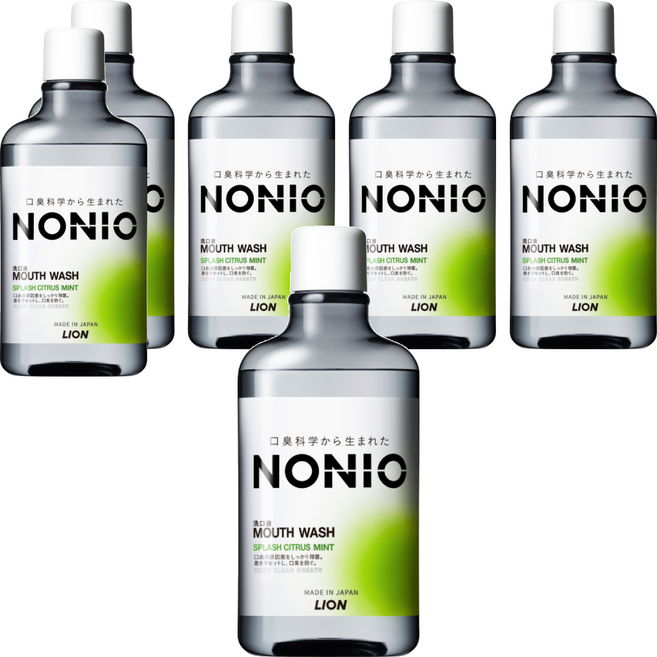 LION 獅王 NONIO 台灣公司貨 終結口氣漱口水 澄橘薄荷, 600ml, 6瓶