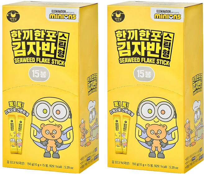 만전김 미니언즈 한끼한포 스틱 김자반, 150g, 2개