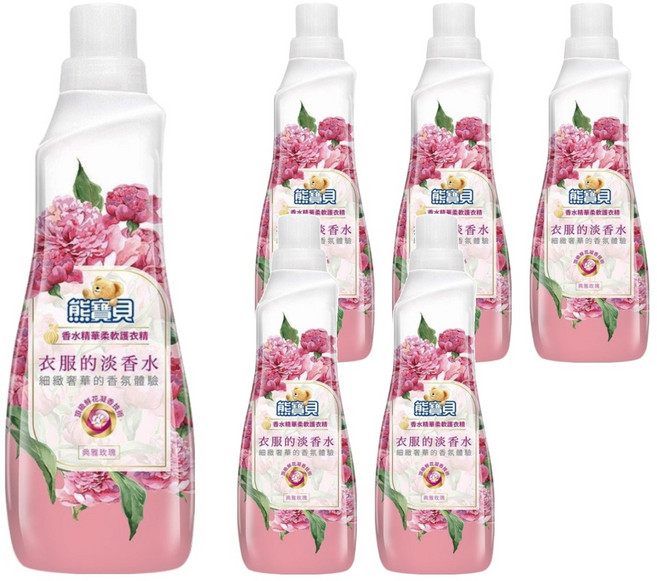 Snuggle 熊寶貝 香水精華柔軟護衣精 典雅玫瑰, 700ml, 6瓶