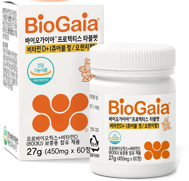바이오가이아 프로텍티스 타블렛 프로바이오틱스 비타민 D 27g, 60정, 1개