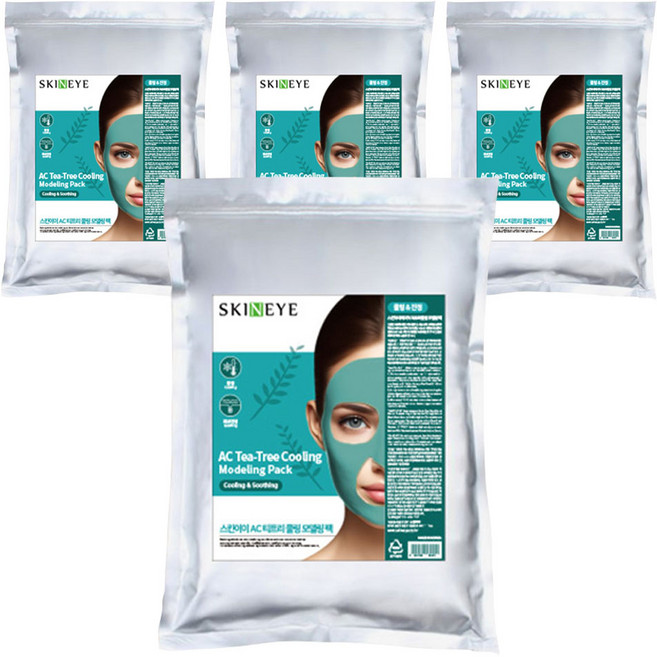 스킨아이 AC 티트리 쿨링 모델링 팩 1kg, 1개입, 4개