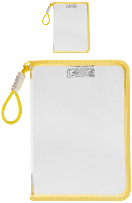 마르벨라 지퍼달린 마카롱 A4 파일케이스, 옐로우, 2개