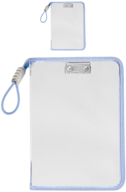 마르벨라 지퍼달린 마카롱 A4 파일케이스, 블루, 2개