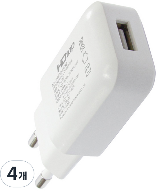 에이치디탑 USB 1포트 충전기 HT-5V01, 4개