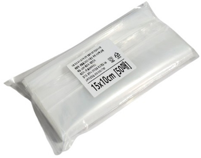 생활을그리다 다용도 투명 지퍼백, 1개, 50개입, 미니(XS)