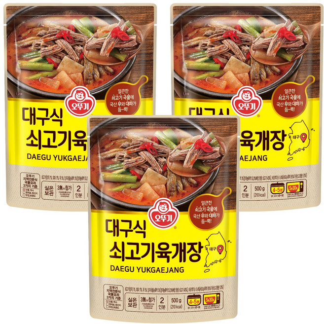 오뚜기 대구식 쇠고기육개장, 500g, 3개